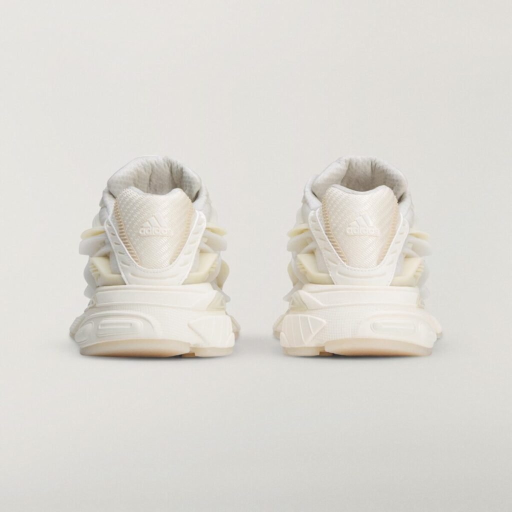 Pharrell Williams y adidas Originals desvelan las VIRGINIA Adistar Jellyfish Triple White Las nuevas adidas Originals y Pharrell Williams de Virginia en color blanco vistas de la parte posterior