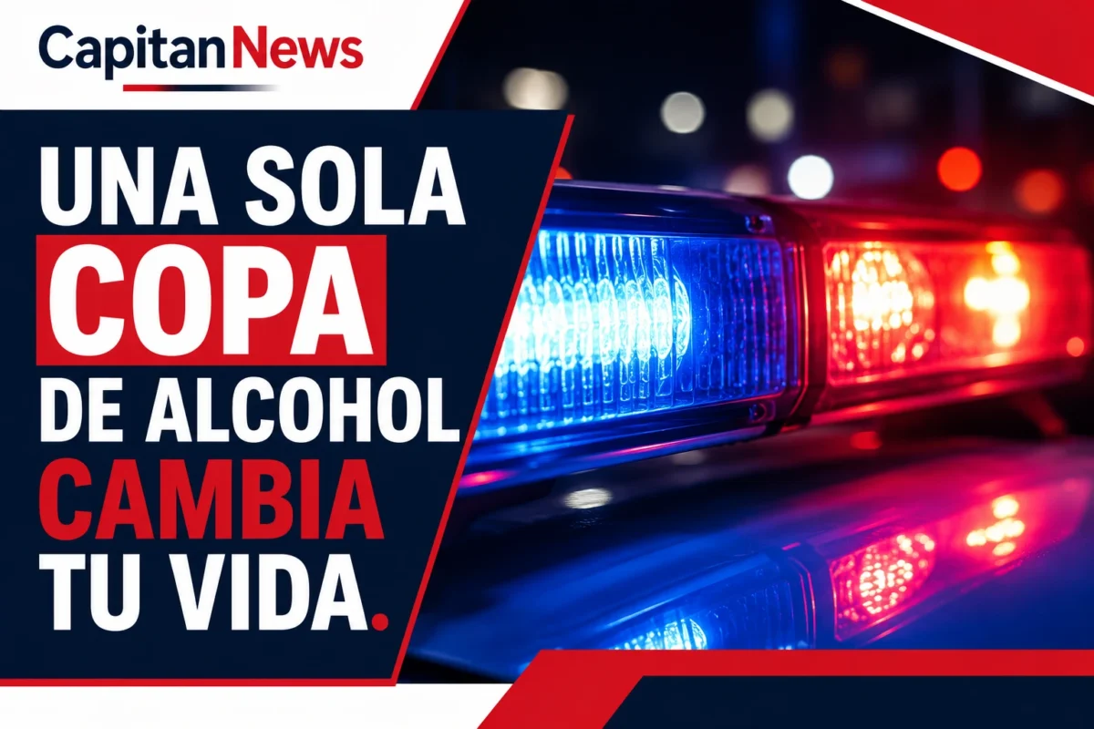 La DGT intensifica los controles de drogas y alcohol como muestra el titular de la imagen" una sola copa de alcohol cambia tu vida"
