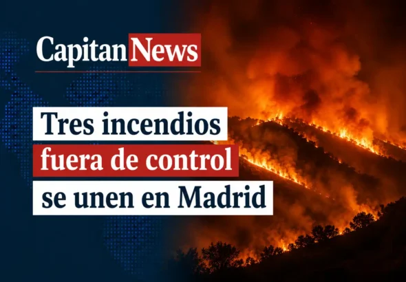 Los incendios en Madrid se unen en tres focos, y ya es el peor de la historia como muestra el titular de la imagen