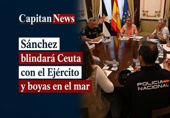 En Ceuta se ampliarán las medidas de seguridad para la frontera con España después de lo sucedido como muestra el titular de la imagen