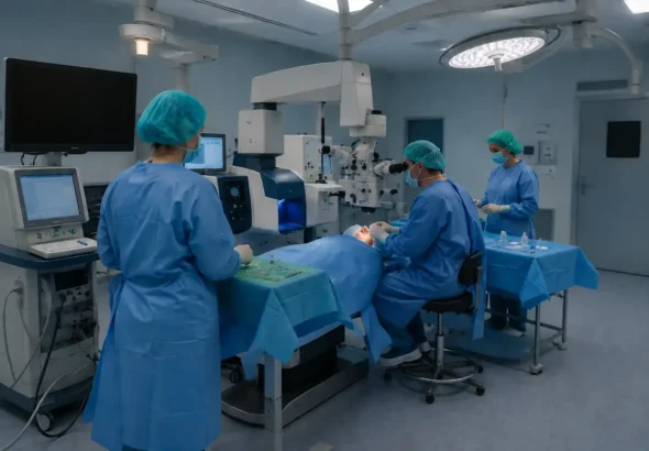 Recreación de la nueva cirugía ocular en el hospital de Móstoles.