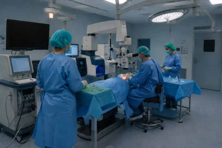 Recreación de la nueva cirugía ocular en el hospital de Móstoles.