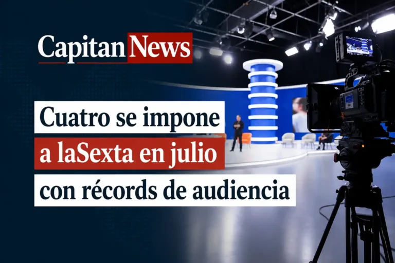 Cuatro rompe récords en julio y supera a laSexta , como muestra el titular de la imagen