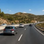La DGT avisa de que la edad media de los coches en España aumenta hasta los 15 años de media por la importación del coche usado de Europa. En la imagen se ve una carretera con coches circulando.