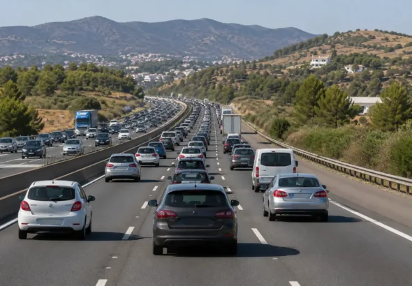 El eclipse solar traerá tráfico denso en carretera montañosa.