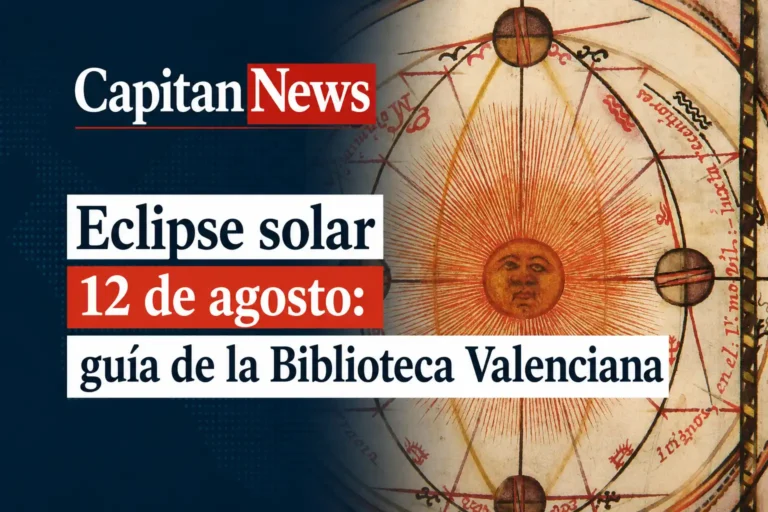 El eclipse solar de Valencia abre la biblioteca para descubrir como vivieron el fenómenos antiguamente , como muestra el titular de la imagen