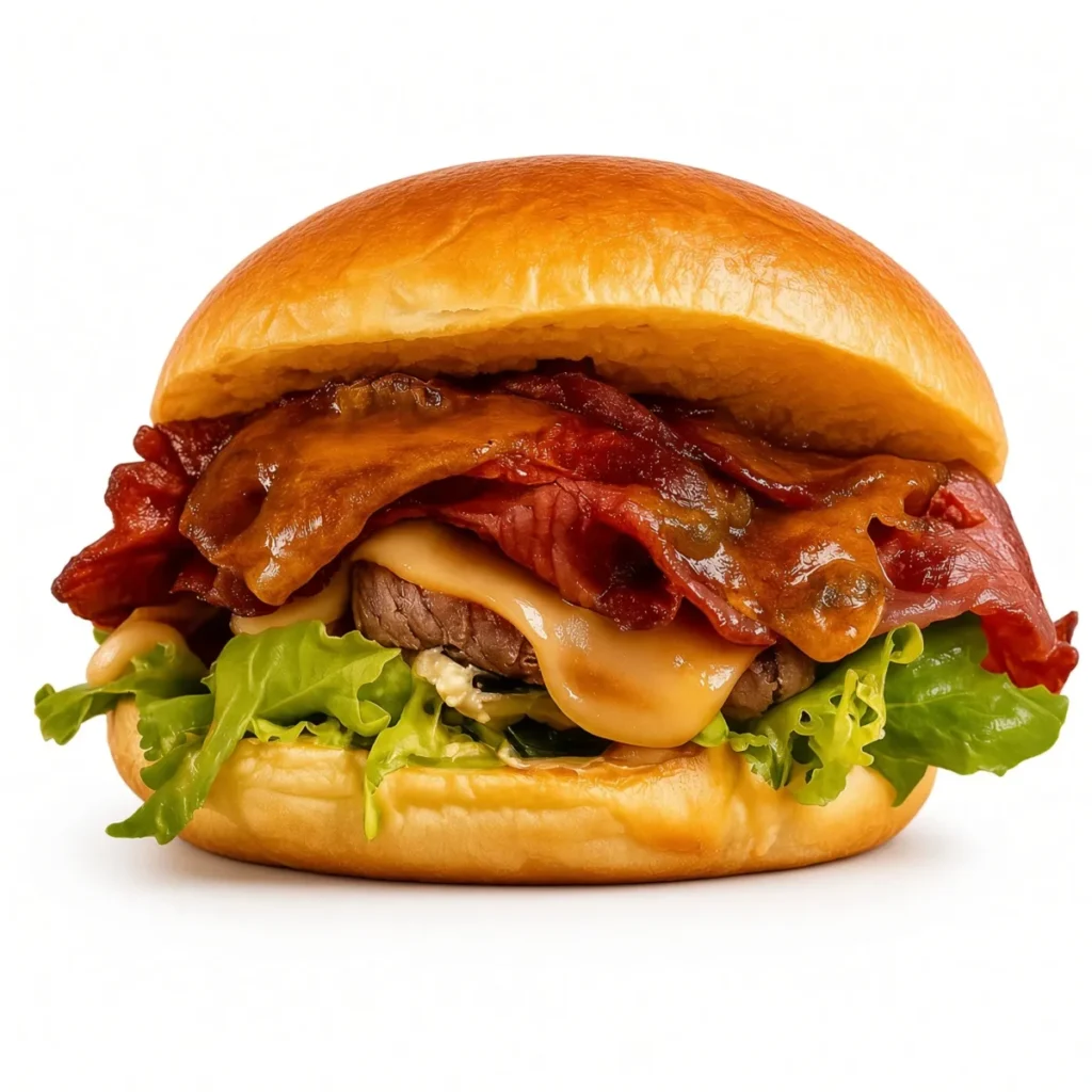 Imagen de Grok Imagine 2 que muestra la hamburguesa sin fondo. 