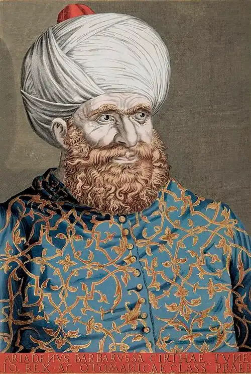 Imagen de retrato de almirante otomano Jeireddín Barbarroja 