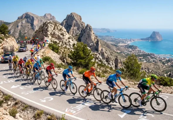 La Vuelta 2026 en la etapa 9 , los ciclistas circulan por la carretera