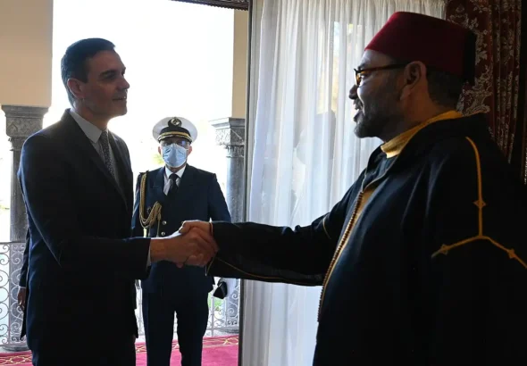 Pedro Sánchez con Mohamed VI en MArruecos.