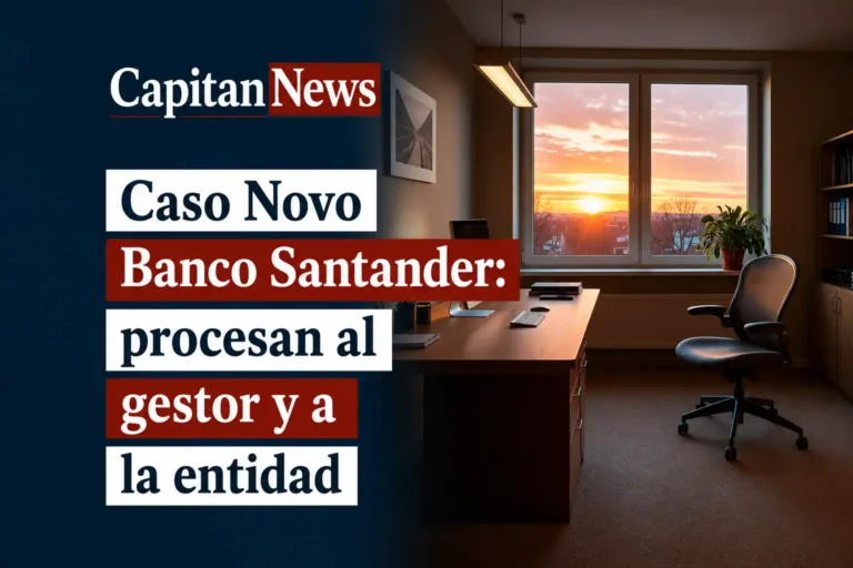 Un empleado de Novo Banco en Santander procesado por desviar presuntamente 38,5 millones de euros, como muestra el titular de la imagen