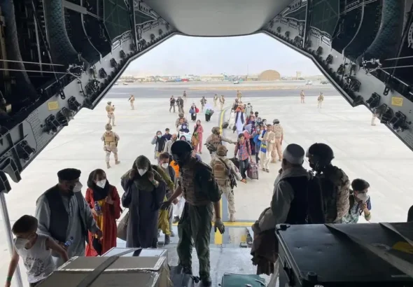 Afganistán durante la evacuación de civiles en el aeropuerto de Kabul