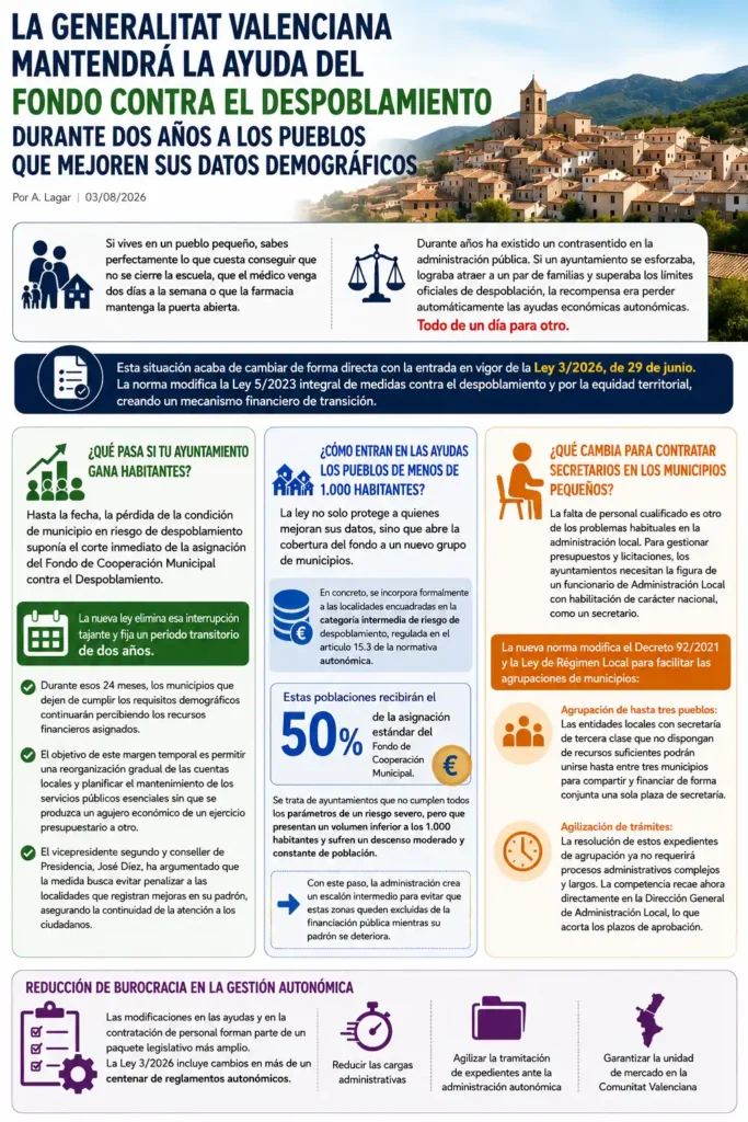 Infografía sobre el despoblamiento y las nuevas ayudas de la Generalitat Valenciana