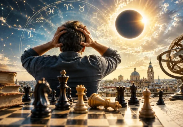Muestra el análisis del eclipse solar de España según la astrología