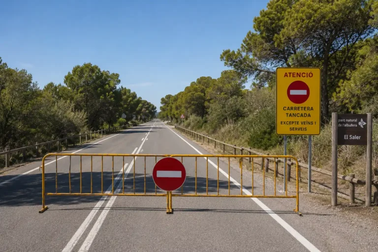 El eclipse solar cortará carreteras en Valencia y aumentará la vigilancia con efectivos. La imagen muestra la CV 500 cortada. Recreación digital.