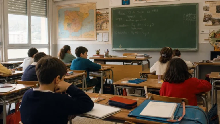 Yo fui a EGB en una recreación de un aula española de los años 80 y 90
