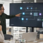 IA empresarial aplicada por un equipo a flujos de trabajo conectados