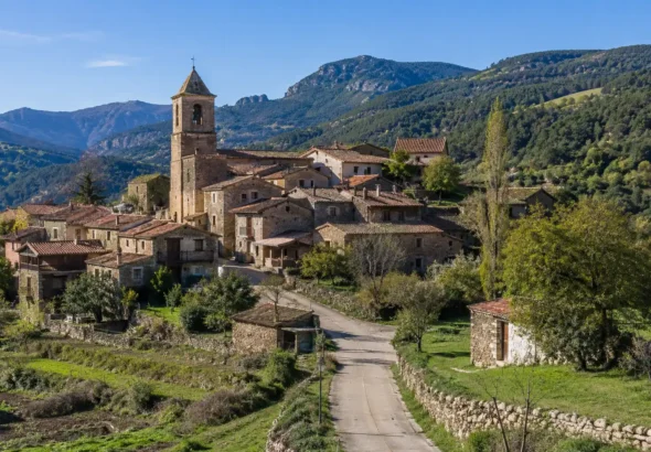 Los jóvenes abandonan las ciudades para irse a las zonas rurales por los precios de la ciudad. La imagen muestra un pueblo en el interior de ESpaña.