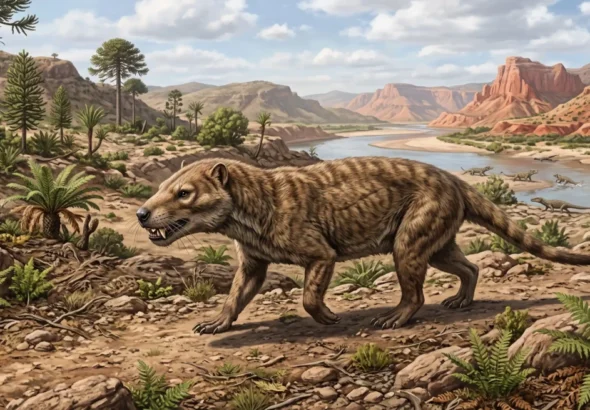 Los mamíferos Chiniquodon theotonicus . Una recreación digital de este animal.