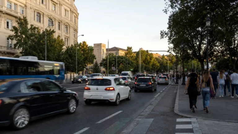 Tráfico en Madrid durante la llegada a un festival en Ciudad Universitaria