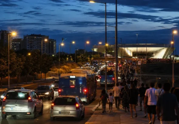 Tráfico en Madrid junto al recinto de los conciertos de Shakira