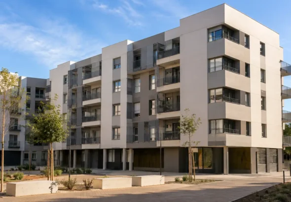 Recreación de una finca de vivienda pública en Valencia, donde han repartido 224 inmuebles