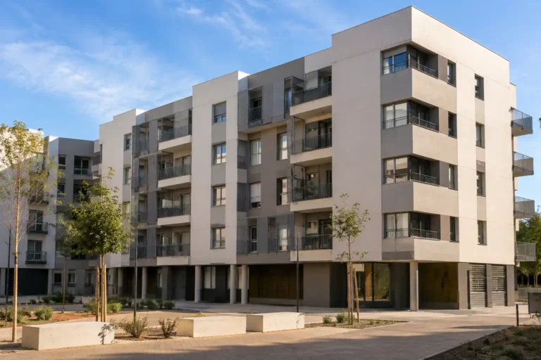 Recreación de una finca de vivienda pública en Valencia, donde han repartido 224 inmuebles