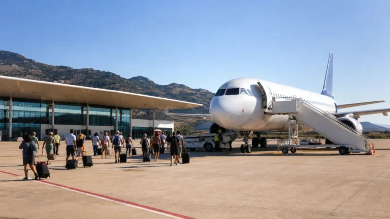Avión de pasajeros en la pista del aeropuerto de Castellón