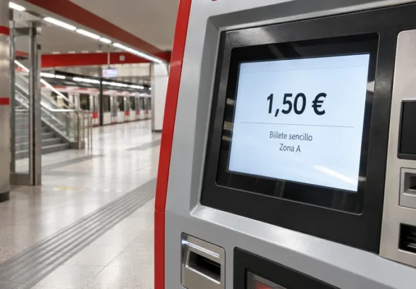 Billete de Metro de Madrid con tarifa única de 1,50 euros en la Zona A