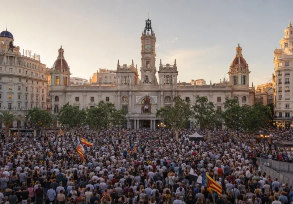 Ceuta llena la plaza del Ayuntamiento de València con más de 50.000 asistentes