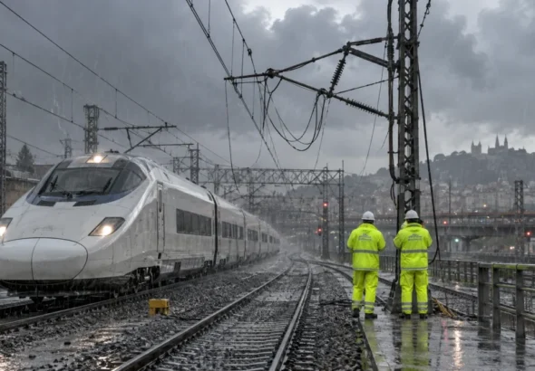 Madrid-Barcelona: tren de alta velocidad detenido durante el temporal