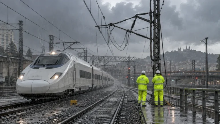 Madrid-Barcelona: tren de alta velocidad detenido durante el temporal