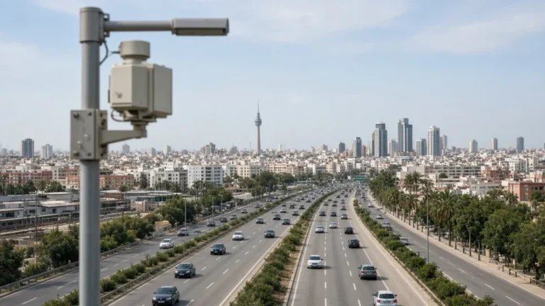 DGT Valencia: cámara de tráfico en un acceso urbano con vehículos en circulación