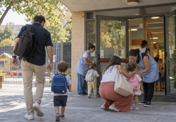 Escuelas infantiles: alumnado y docentes en un aula de Madrid