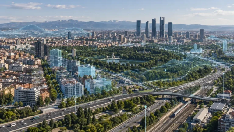 Gemelo digital de Madrid con modelos urbanos y datos en tiempo real