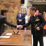 Josep Lluís Trapero durante una toma de posesión en 2017