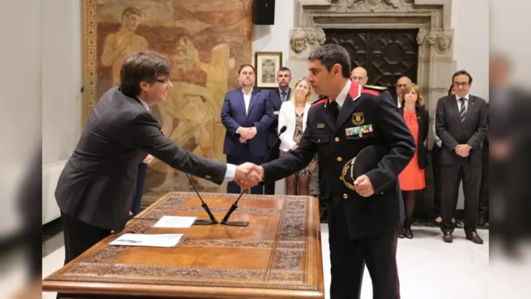 Josep Lluís Trapero durante una toma de posesión en 2017
