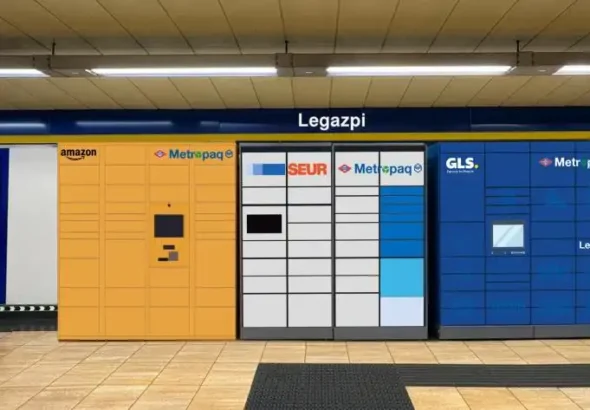 Metropaq en la estación de Legazpi con taquillas inteligentes para recoger paquetes