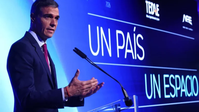 Pedro Sánchez durante una intervención pública en Madrid