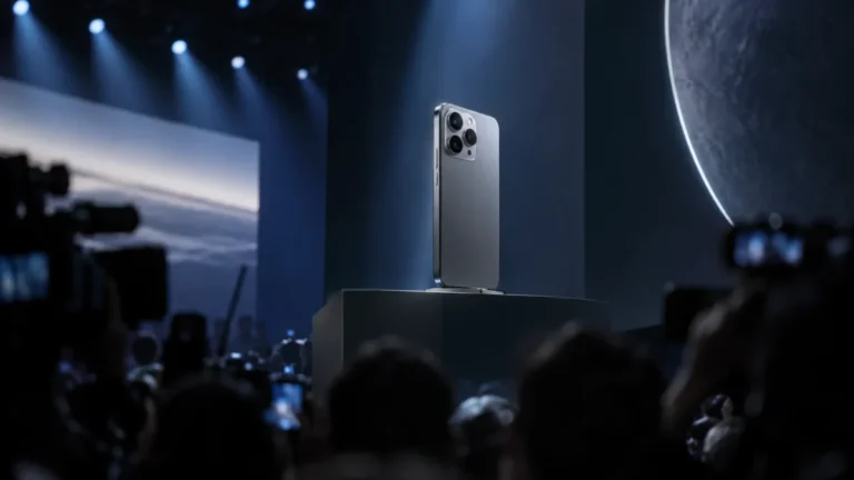 Presentación iPhone 18 en un escenario tecnológico ante medios y asistentes