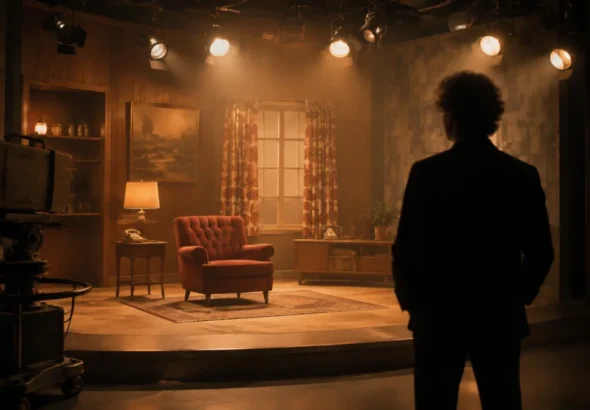 Recreación de un plató de televisión británico en homenaje a Richard O’Sullivan