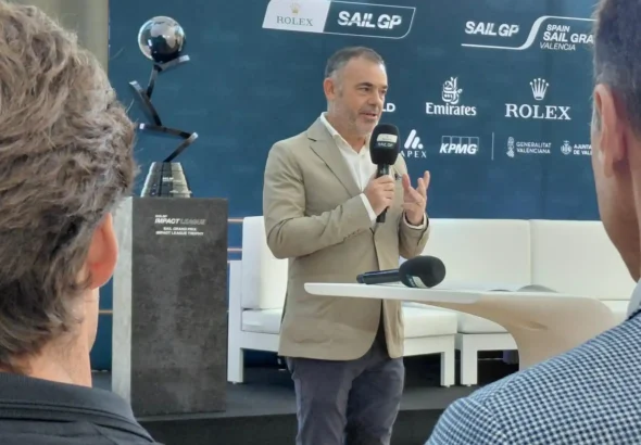SailGP València durante la presentación institucional con José Díez